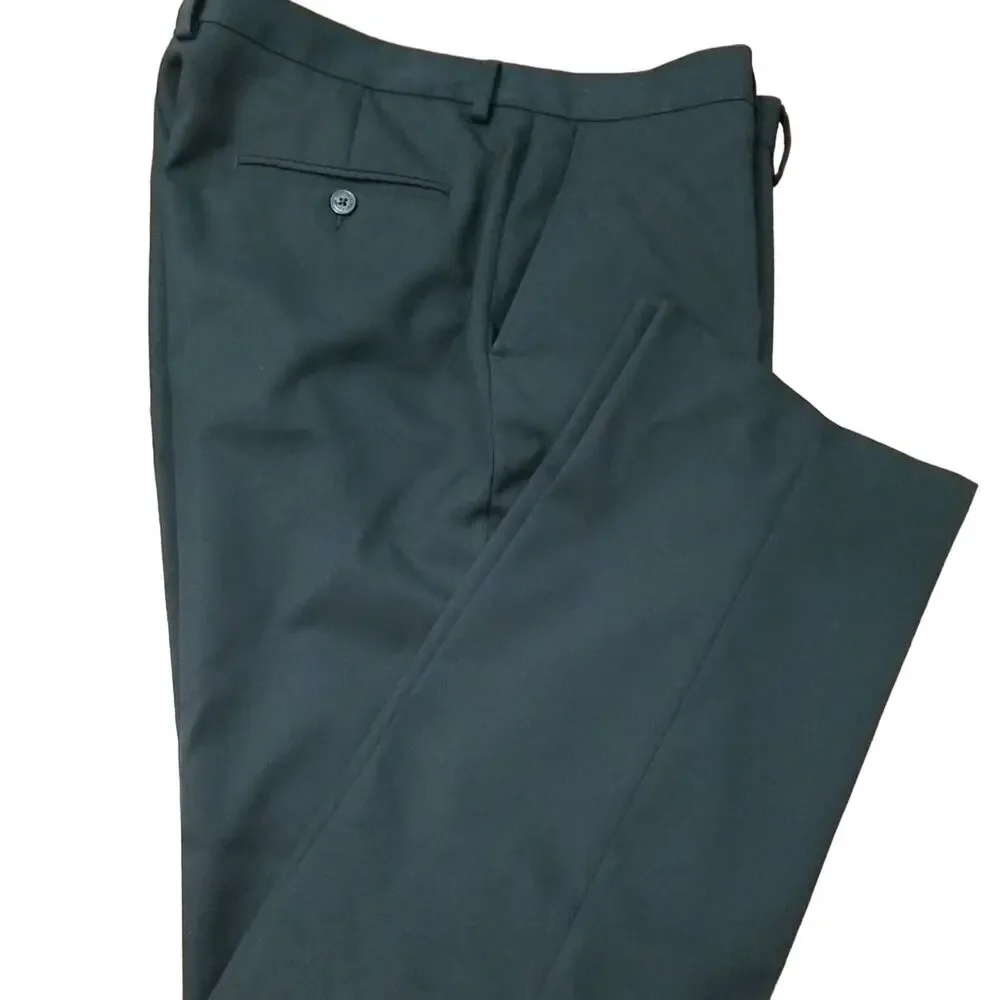 Kenneth Cole Reation Men's Black Flat Front Dress Pants Size 36x32 92220-0233